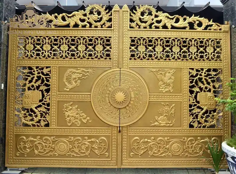 cổng nhôm đúc tứ linh