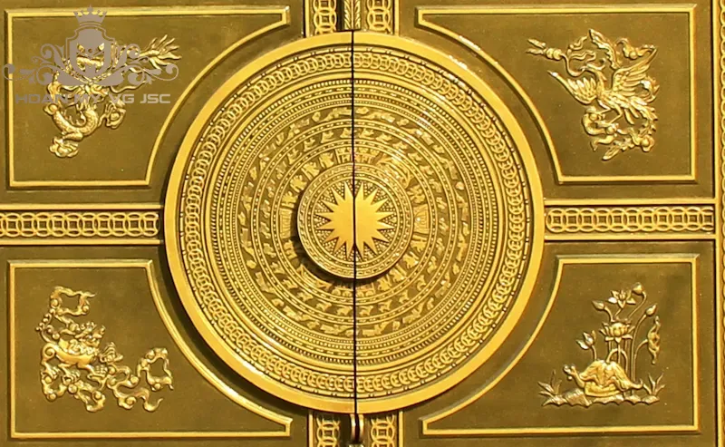 cổng nhôm đúc tứ linh