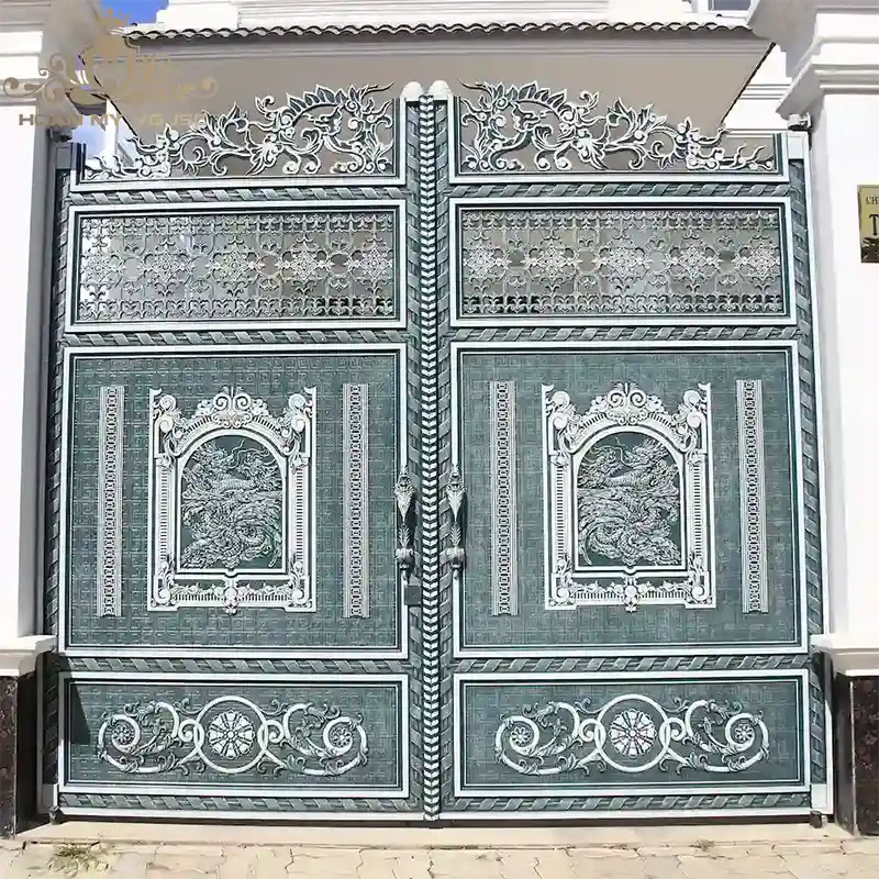 cổng nhôm đúc đơn giản