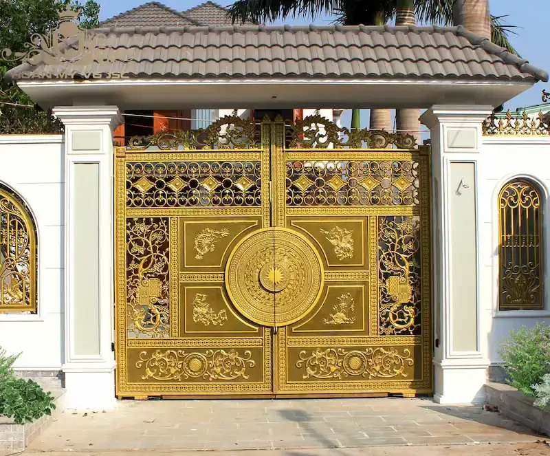 cổng nhôm đúc tứ linh