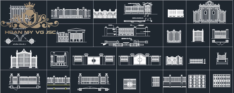 file cad cổng nhôm đúc
