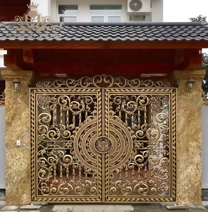 cổng nhôm đúc trống đồng